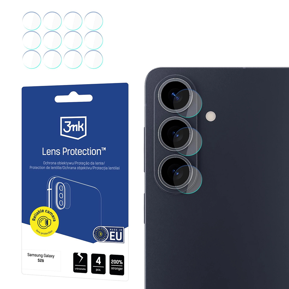 Levně 3mk - Ochrana objektivu (4 pack) - Samsung Galaxy S26 - Průhledná