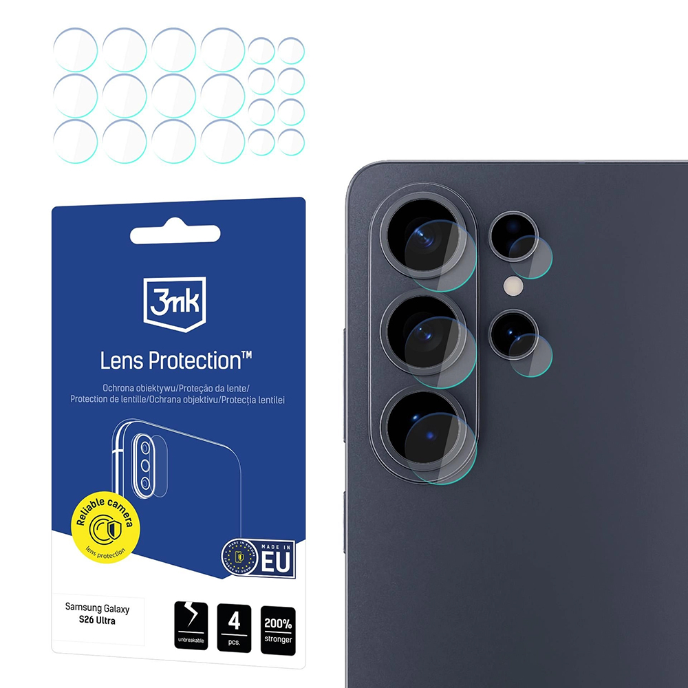 Levně 3mk - Ochrana objektivu (4 pack) - Samsung Galaxy S26 Ultra - Průhledná