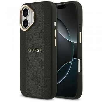 Guess - Pevný kryt 4G Stripe MagSafe (GUHMP17SPG4SEMCK) - iPhone 17 - Černá