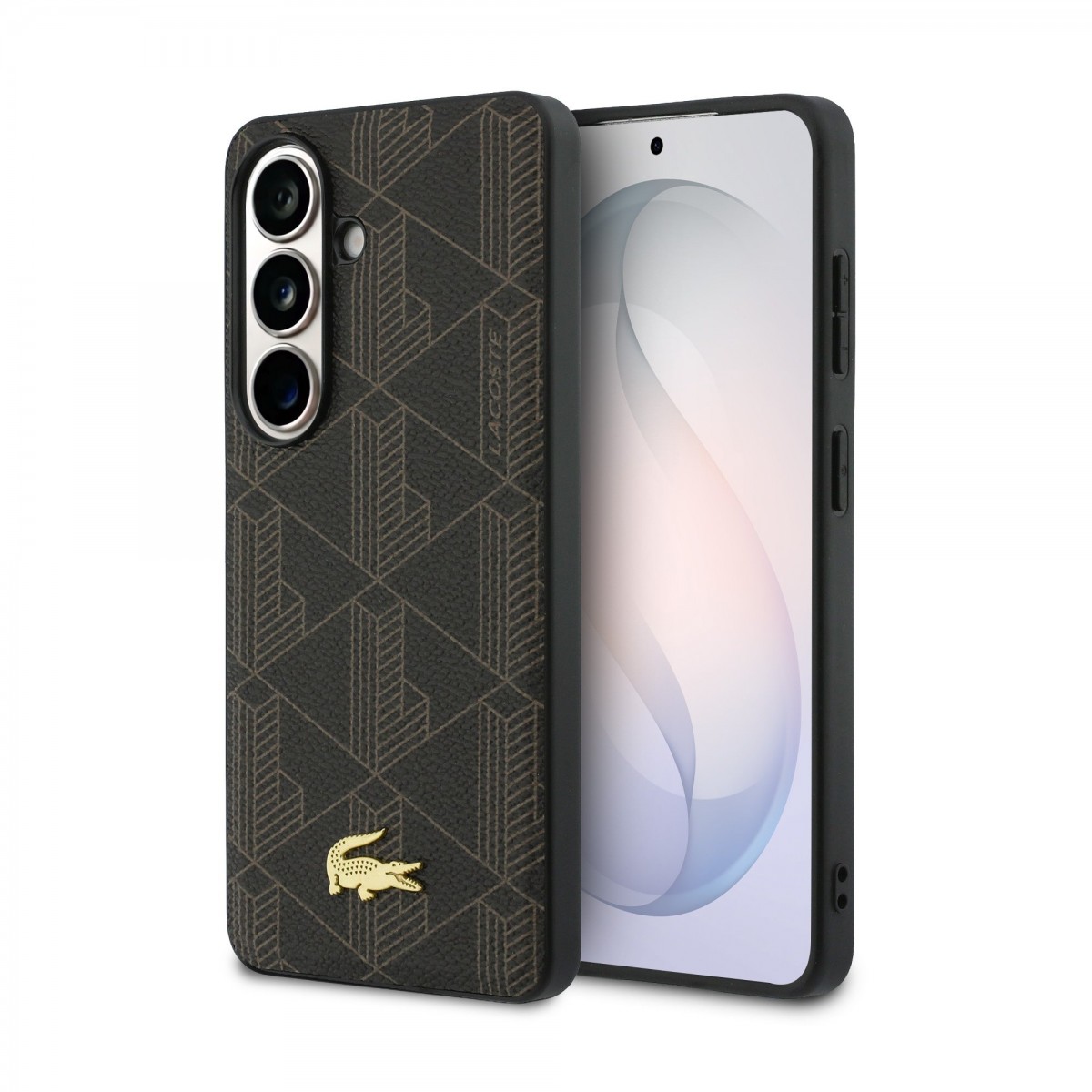 Levně Zadní kryt Lacoste PVC Blend Monogram Gold Logo Magnetic pro Samsung Galaxy S26+ hnědý