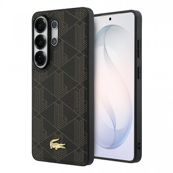 Zadní kryt Lacoste PVC Blend Monogram Gold Logo Magnetic pro Samsung Galaxy S26 Ultra hnědý