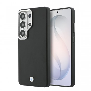 Zadní kryt BMW Signature PU Leather Metal Logo Magnetic pro Samsung Galaxy S26 Ultra černý