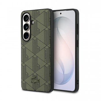 Zadní kryt Lacoste PVC Blend Monogram Magnetic pro Samsung Galaxy S26 Khaki