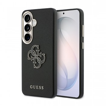 Zadní kryt Guess PU 4G Resin Metal Logo pro Samsung Galaxy S26 černý