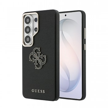 Zadní kryt Guess PU 4G Resin Metal Logo pro Samsung Galaxy S26 Ultra černý