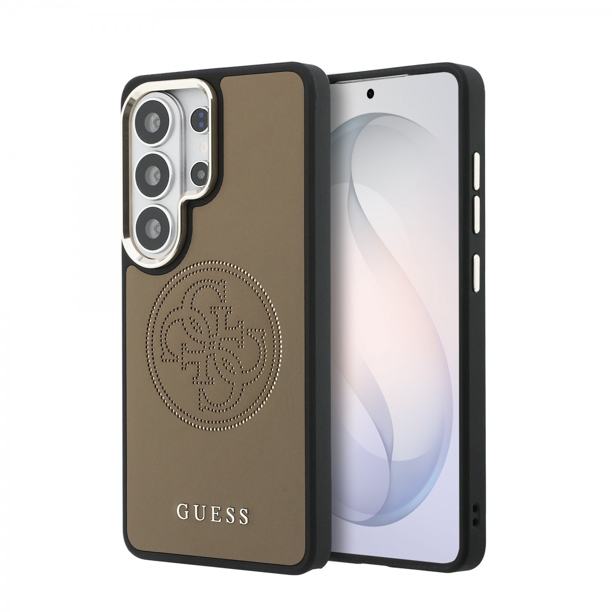 Levně Zadní kryt Guess PU Perforated 4G Logo Magnetic pro Samsung Galaxy S26 Ultra hnědý