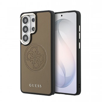 Zadní kryt Guess PU Perforated 4G Logo Magnetic pro Samsung Galaxy S26 Ultra hnědý