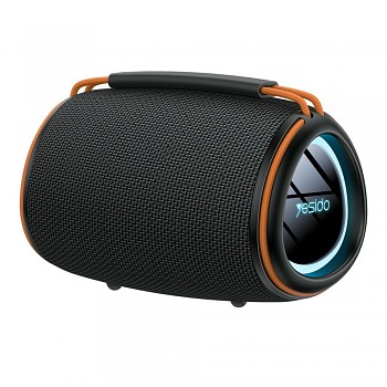 Yesido - Bezdrátový reproduktor (YSW39) - Bluetooth 5.3, RGB podsvícení, TWS, TF karta, USB, AUX, 1200mAh, 20W - Černá