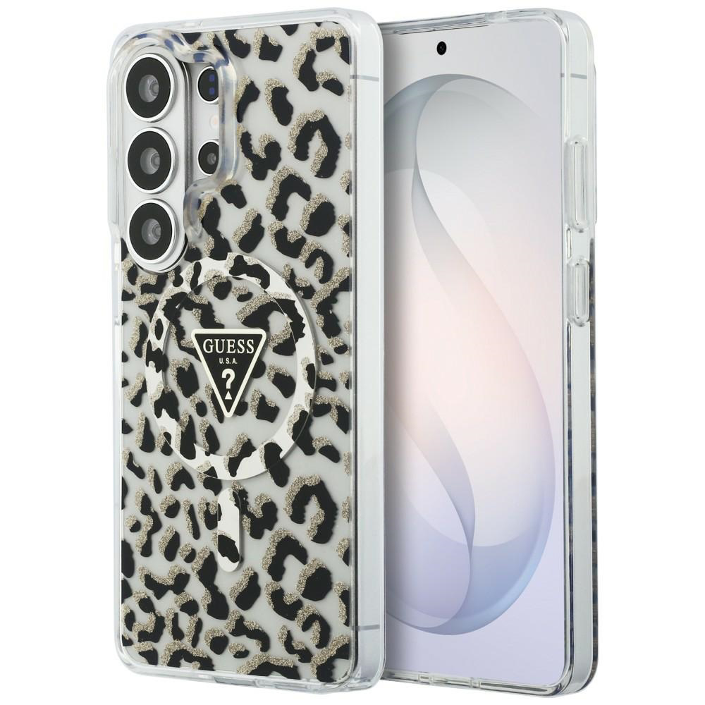 Levně Guess - Kryt IML Leopard Print Triangle MagSafe (GUHMS26LHLEGTGLK) - Samsung Galaxy S26 Ultra - černý