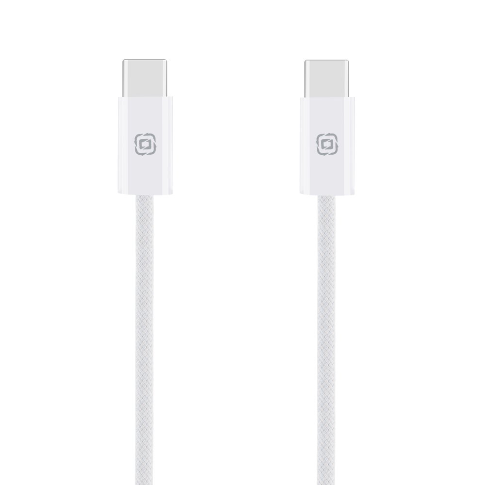 Levně Kabel OBAL:ME Super Fast USB-C/USB-C pletený 100W 2m bílý
