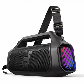 Anker - Bezdrátový reproduktor SoundCore Boom 2 Plus (A3134011) - Bluetooth 5.3, 140W, BassUp 2.0, Powerbanka, IPX7, RGB - Černá