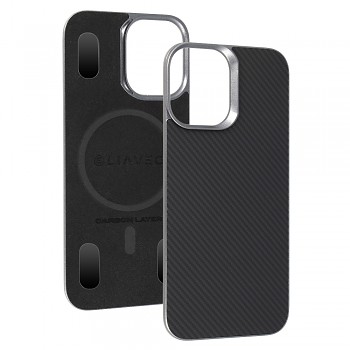 Aramidový kryt Liavec Carbon Layer MagSafe pro iPhone 17 černý