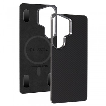 Aramidový kryt Liavec Carbon Layer MagSafe pro Samsung Galaxy S26 Ultra černý