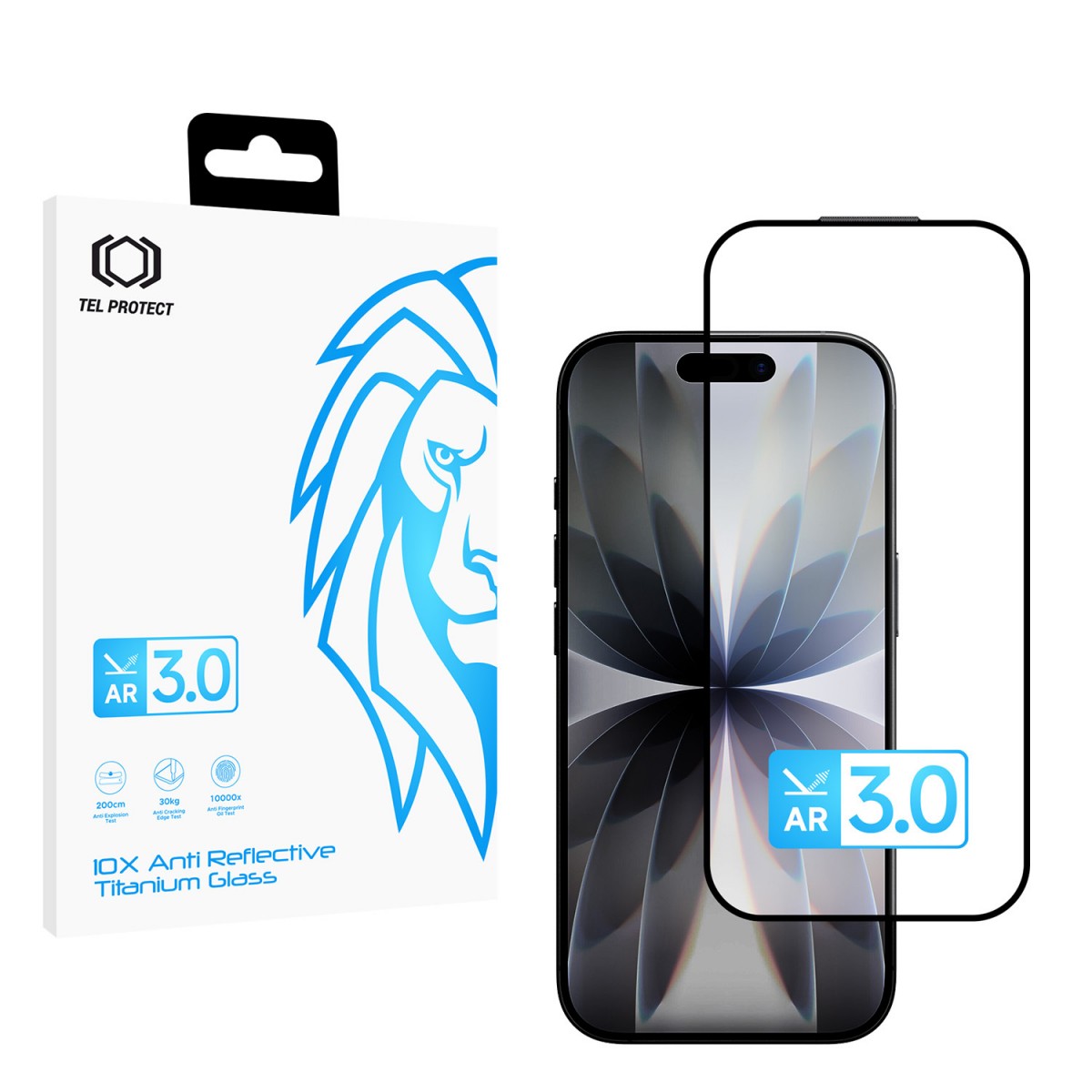 Levně Ochranné tvrzené sklo Tel Protect 10X AR 3.0 AntiReflective Titanium pro iPhone 16 Pro Max