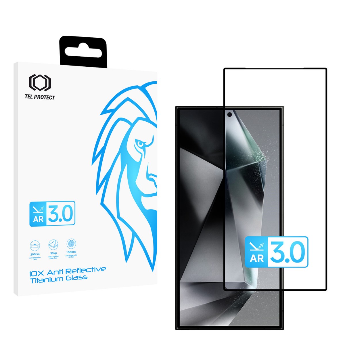 Levně Ochranné tvrzené sklo Tel Protect 10X AR 3.0 AntiReflective Titanium pro Samsung Galaxy S24 Ultra