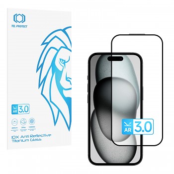 Ochranné tvrzené sklo Tel Protect 10X AR 3.0 AntiReflective Titanium pro iPhone 15