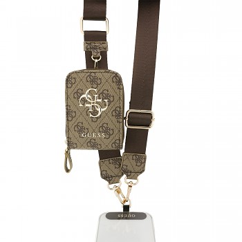 Crossbody popruh Guess PU 4G Metal Logo + Peněženka hnědý