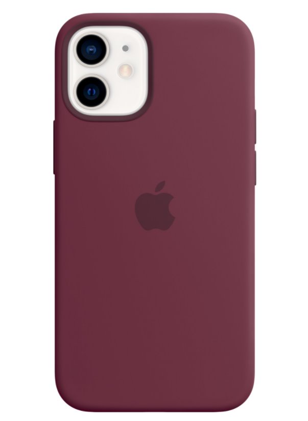 Levně Silikonový kryt Apple vč. MagSafe pro iPhone 12 Mini švestkový