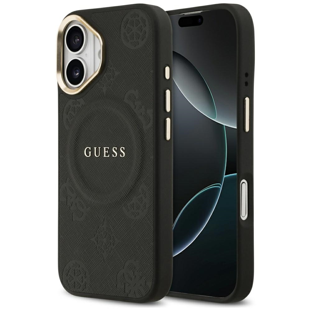 Levně Kryt Guess - Peony Hot Stamp MagSafe (GUHMP17SPSAMSECK) - iPhone 17 Černý