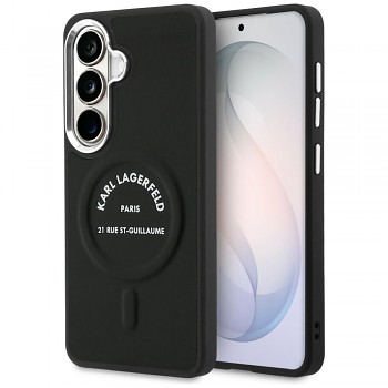 Kryt Karl Lagerfeld - Wrapped Leather with Karl RSG Logo MagSafe (KLHMS26SPSKRSGEK) - Samsung Galaxy S26 Černý