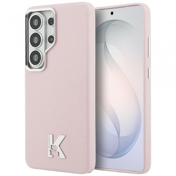 Kryt Karl Lagerfeld - Wrapped Grained Leather with K Head Logo MagSafe (KLHMS26L5PGFKHGP) - Samsung Galaxy S26 Ultra Růžový