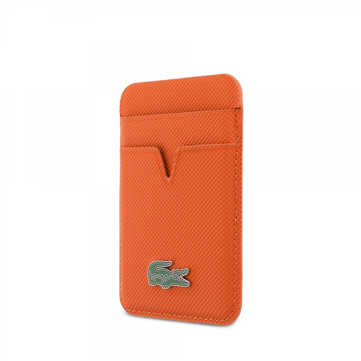 Levně Peněženka Lacoste PU Iconic Petit Pique MagSafe oranžová