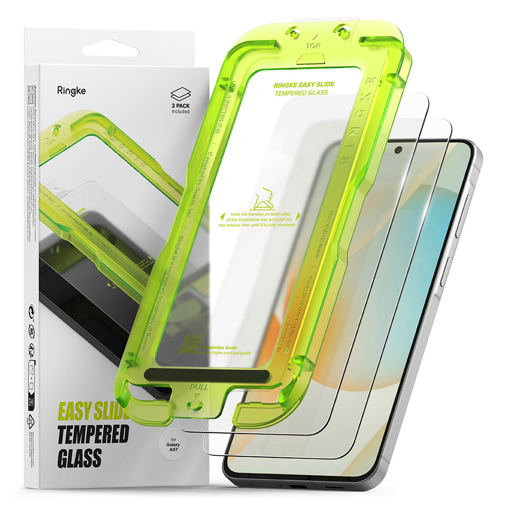 Levně Ochranné sklo Ringke - Easy Slide Tempered Glass (2 pack) - Samsung Galaxy A57 5G Průhledné