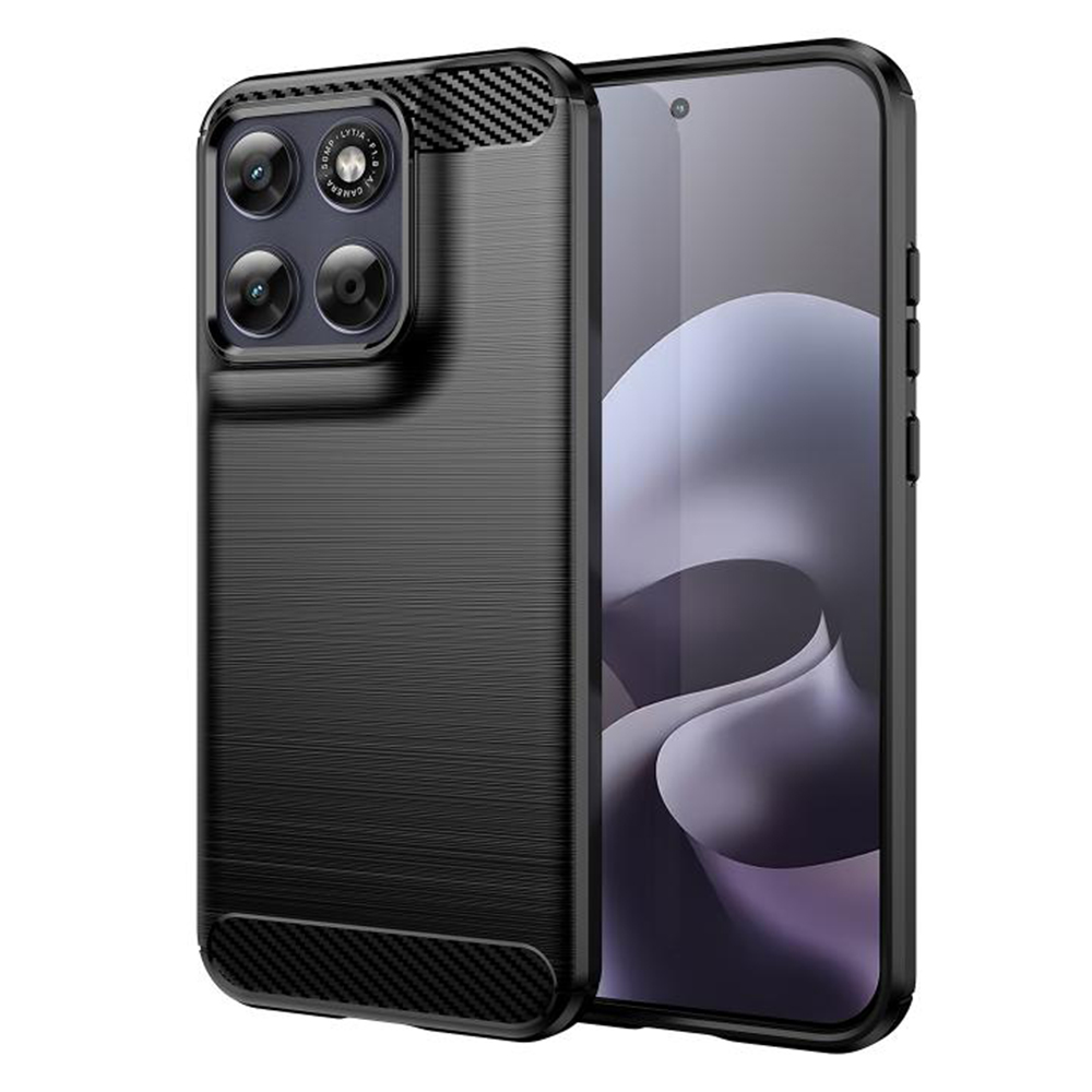 Levně Kryt Techsuit Carbon Silicone - Motorola Moto G77 / G67 černý
