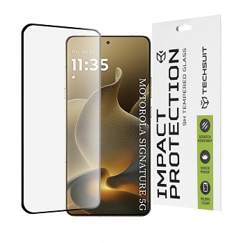 Sklo Techsuit 111D Full Cover / Full Glue Glass / 3D Curved Screen - Motorola Signature černé