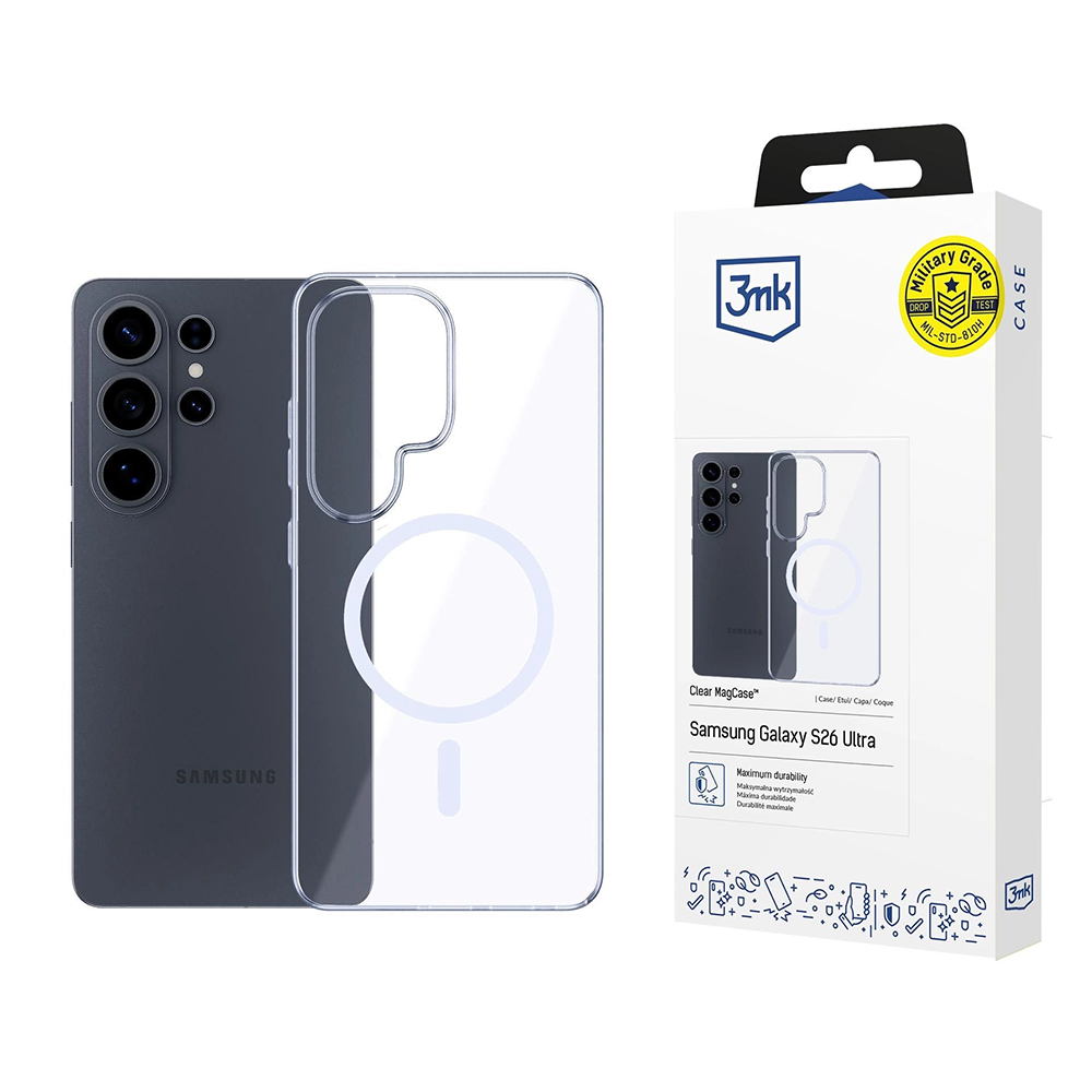 Levně Kryt 3mk Clear MagCase - Samsung Galaxy S26 Ultra průhledný
