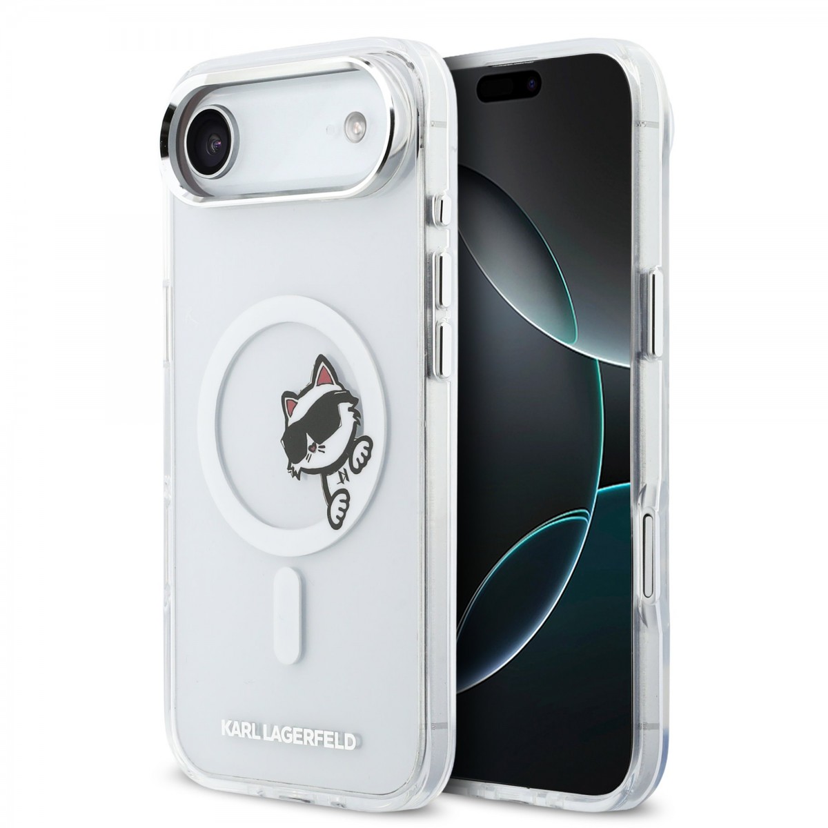 Zadní kryt Karl Lagerfeld IML Choupette Peekaboo MagSafe pro iPhone Air průhledný