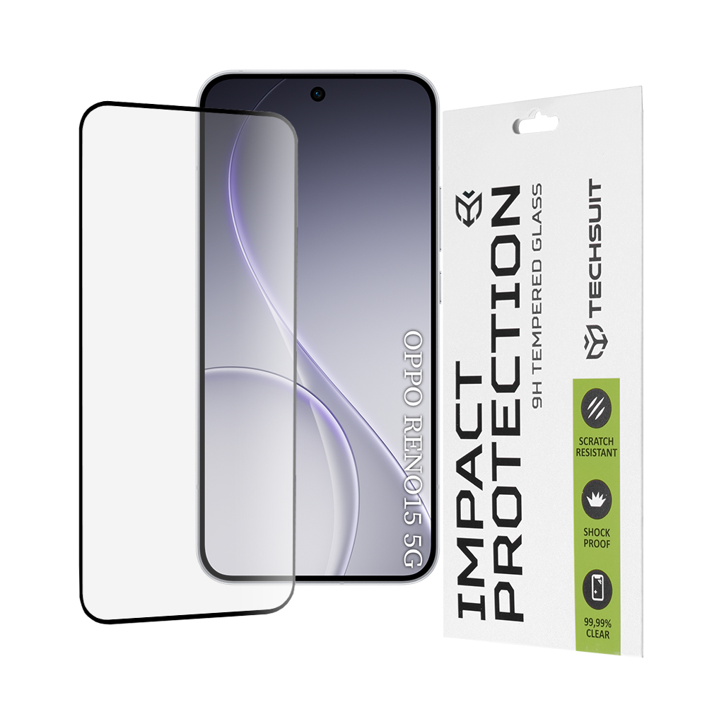 Levně Tvrzené sklo Techsuit 111D Full Cover / Full Glue - Oppo Reno15 Černé