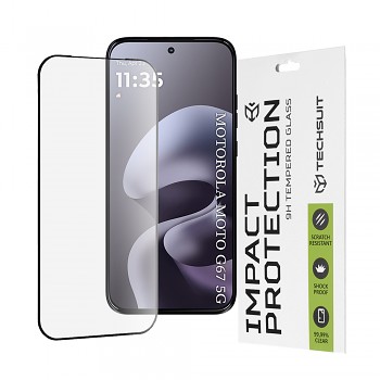 Tvrzené sklo Techsuit 111D Full Cover / Full Glue - Motorola Moto G77 / G67 Černé