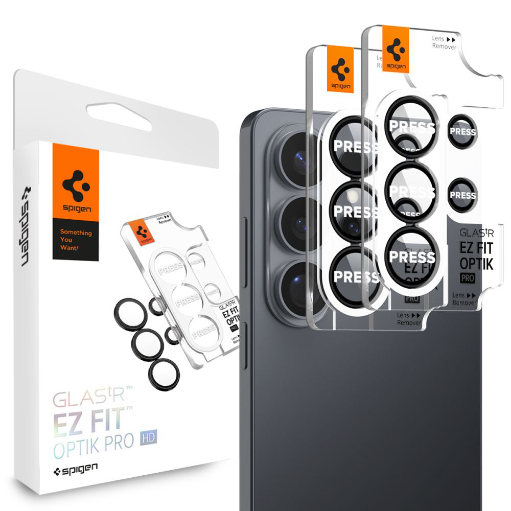 Levně Tvrzené sklo na fotoaparát Spigen - (2 pack) Optik.tR EZ Fit Pro HD Camera Glass (AGL11076) - Samsung Galaxy S26 Ultra černé