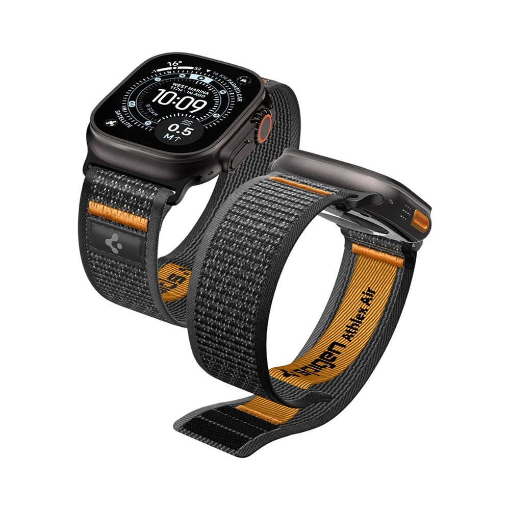 Levně Řemínek Spigen - Athlex Air 2 (AMP10607) - Apple Watch 6/7/8/9/10/SE/SE 2/Ultra/Ultra 2/Ultra 3 (44/45/46/49mm) Aktivní oranžový