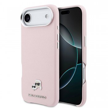 Zadní kryt Karl Lagerfeld PU Karl and Choupette Heads Pins MagSafe pro iPhone Air růžový