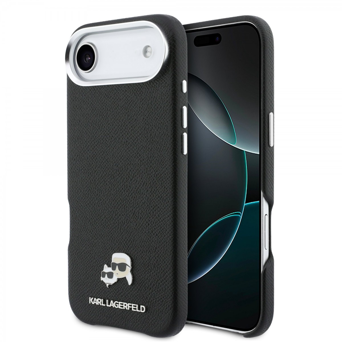 Zadní kryt Karl Lagerfeld PU Karl and Choupette Heads Pins MagSafe pro iPhone Air černý