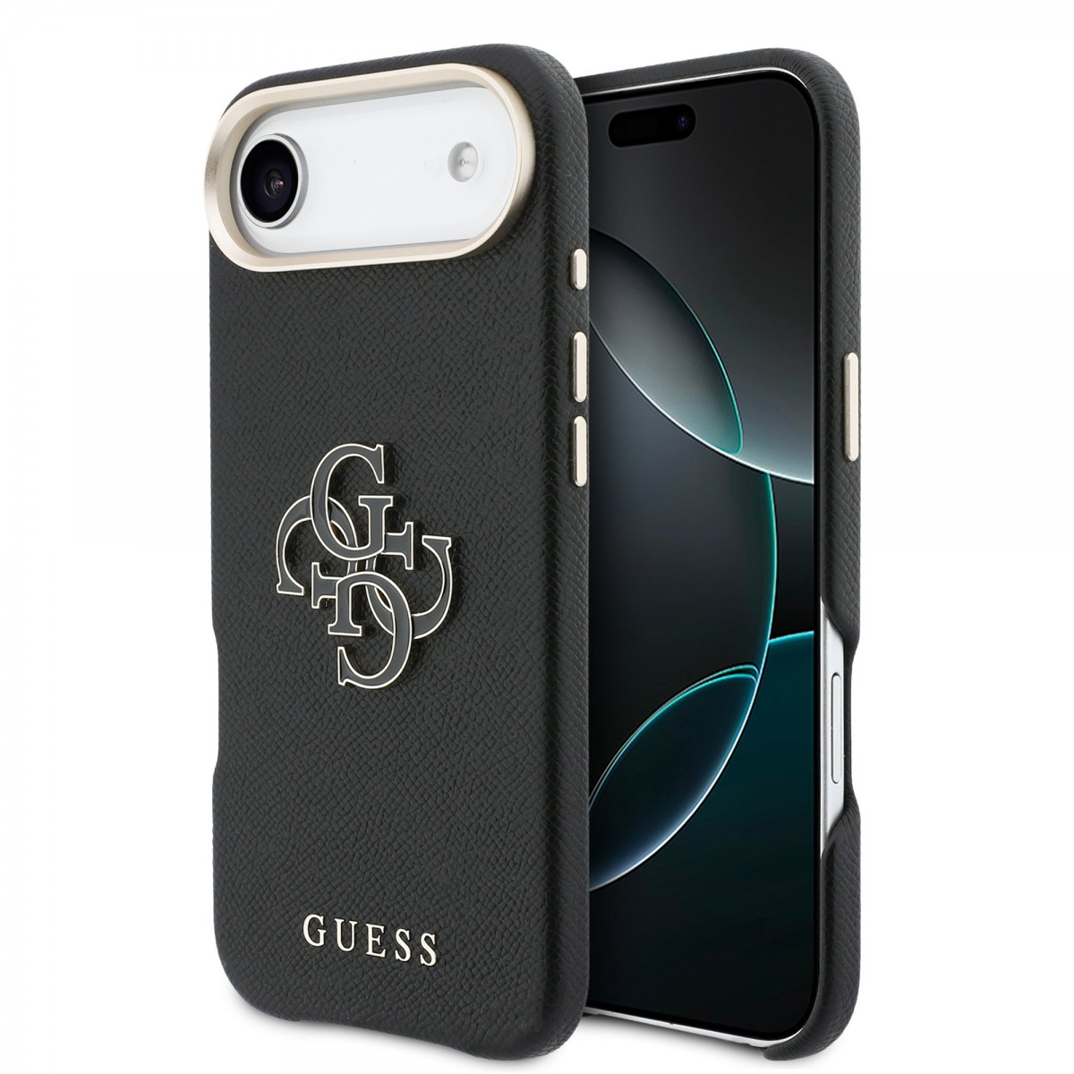 Levně Zadní kryt Guess PU Resin Logo pro iPhone Air černý