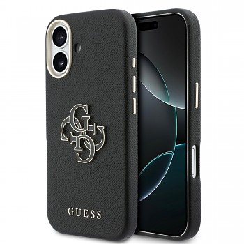 Zadní kryt Guess PU Resin Logo pro iPhone 17 černý
