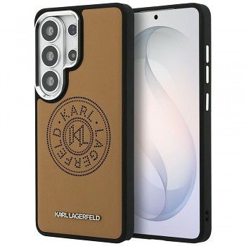 Kryt Karl Lagerfeld - Wrapped Leather with Karl Round Point Logo MagSafe - Samsung Galaxy S26 Ultra hnědý