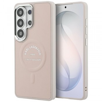 Kryt Karl Lagerfeld - Wrapped Leather with Karl RSG Logo MagSafe - Samsung Galaxy S26 Ultra růžový