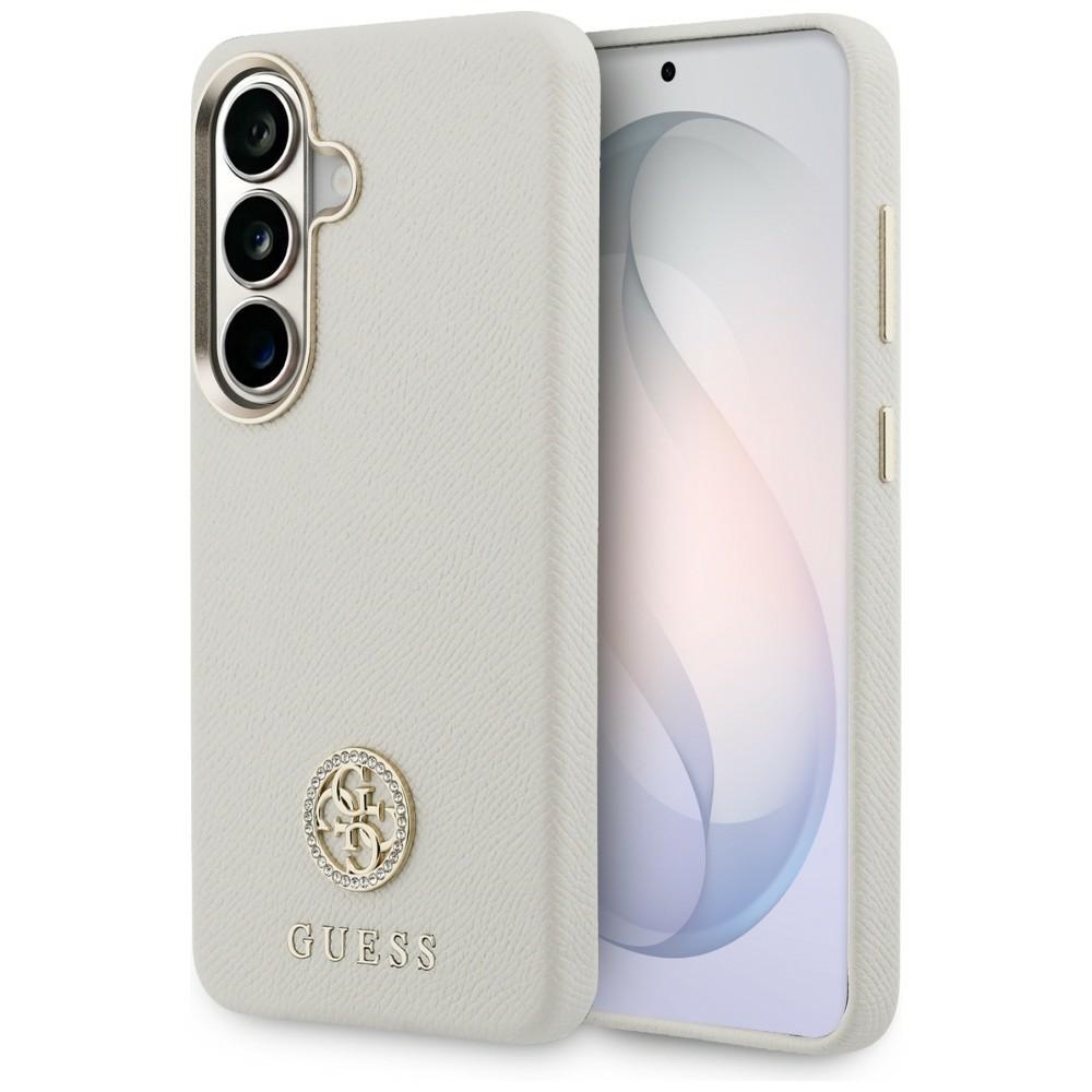 Levně Kryt Guess - Rhinestone Round Logo MagSafe - Samsung Galaxy S26 béžový