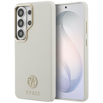 Kryt Guess - Rhinestone Round Logo MagSafe - Samsung Galaxy S26 Ultra béžový