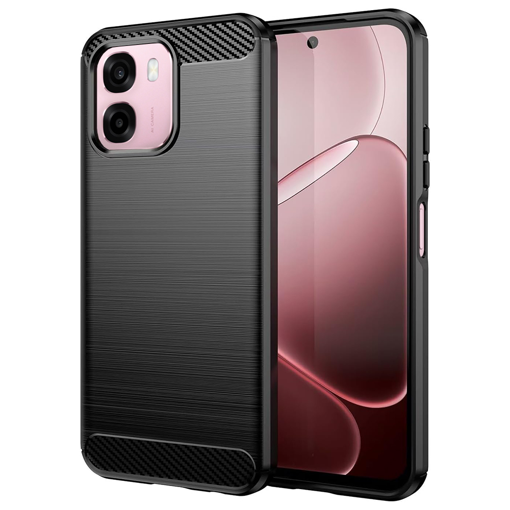 Levně Kryt Techsuit Carbon Silicone pro Oppo A6 4G černý