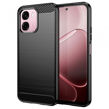 Kryt Techsuit Carbon Silicone pro Oppo A6 4G černý