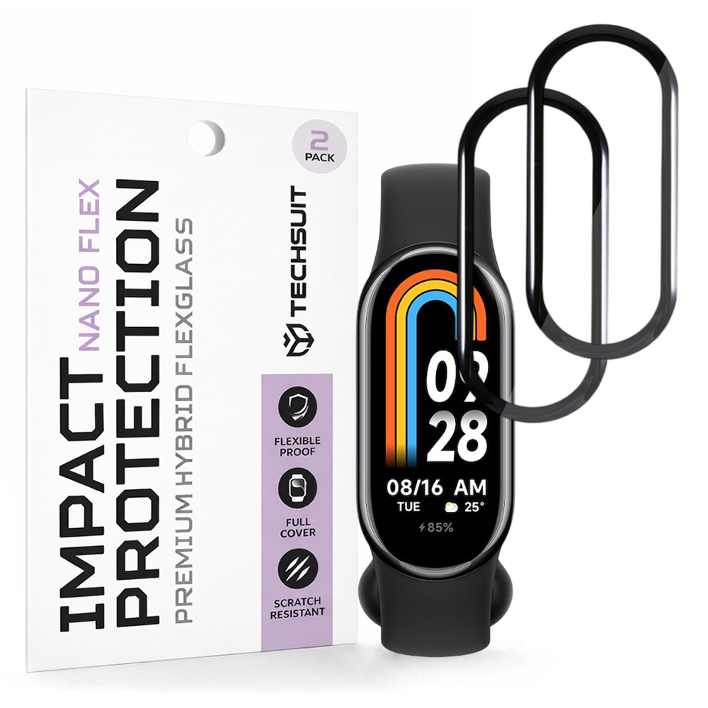 Levně Ochranná fólie Techsuit Nano Flex (2 ks) na Xiaomi Mi Band 8 / 8 NFC černá