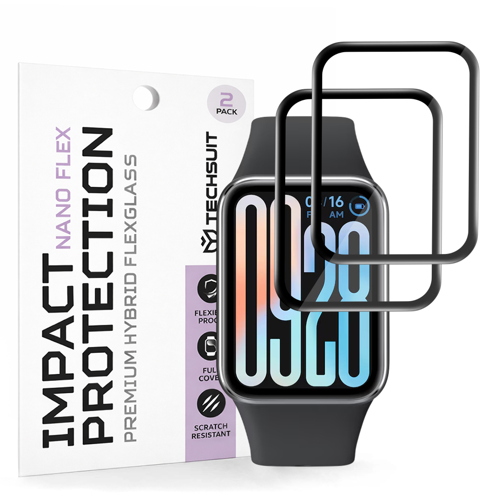 Levně Ochranná fólie Techsuit Nano Flex (2 ks) na Xiaomi Smart Band 9 Pro černá