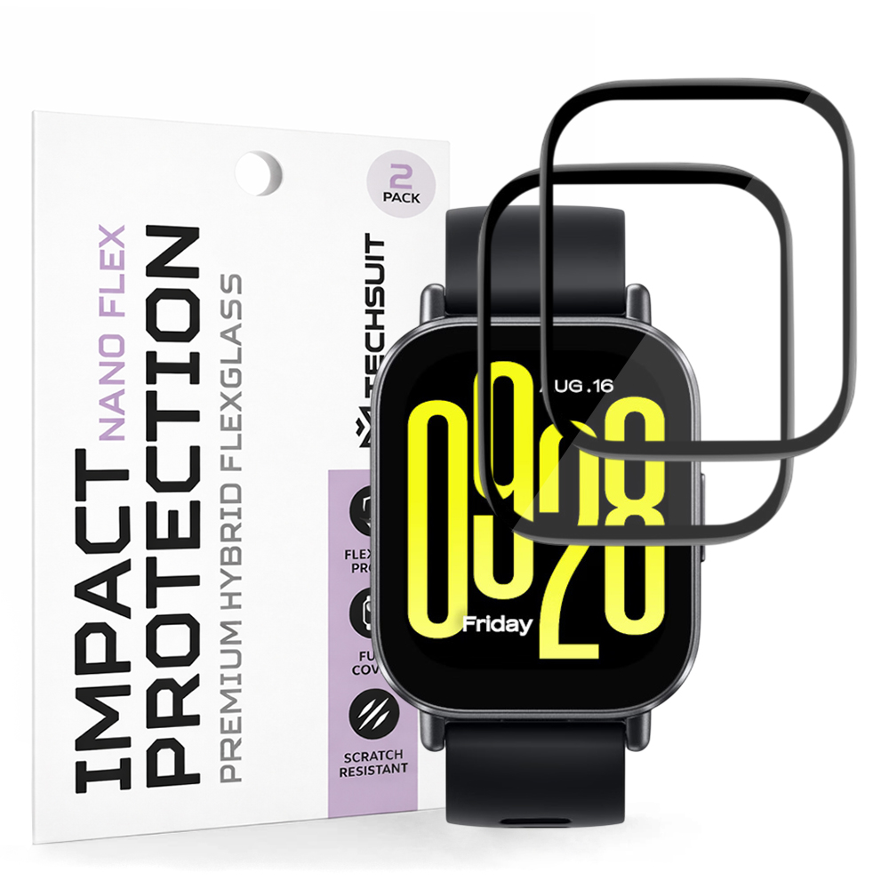 Levně Ochranná fólie Techsuit Nano Flex (2 ks) na Xiaomi Redmi Watch 5 Active černá