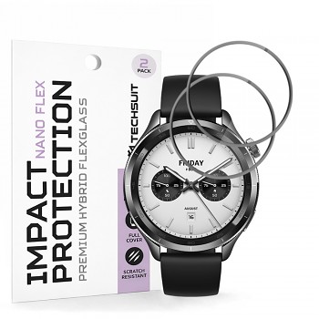 Ochranná fólie Techsuit Nano Flex (2 ks) na Xiaomi Watch S4 černá