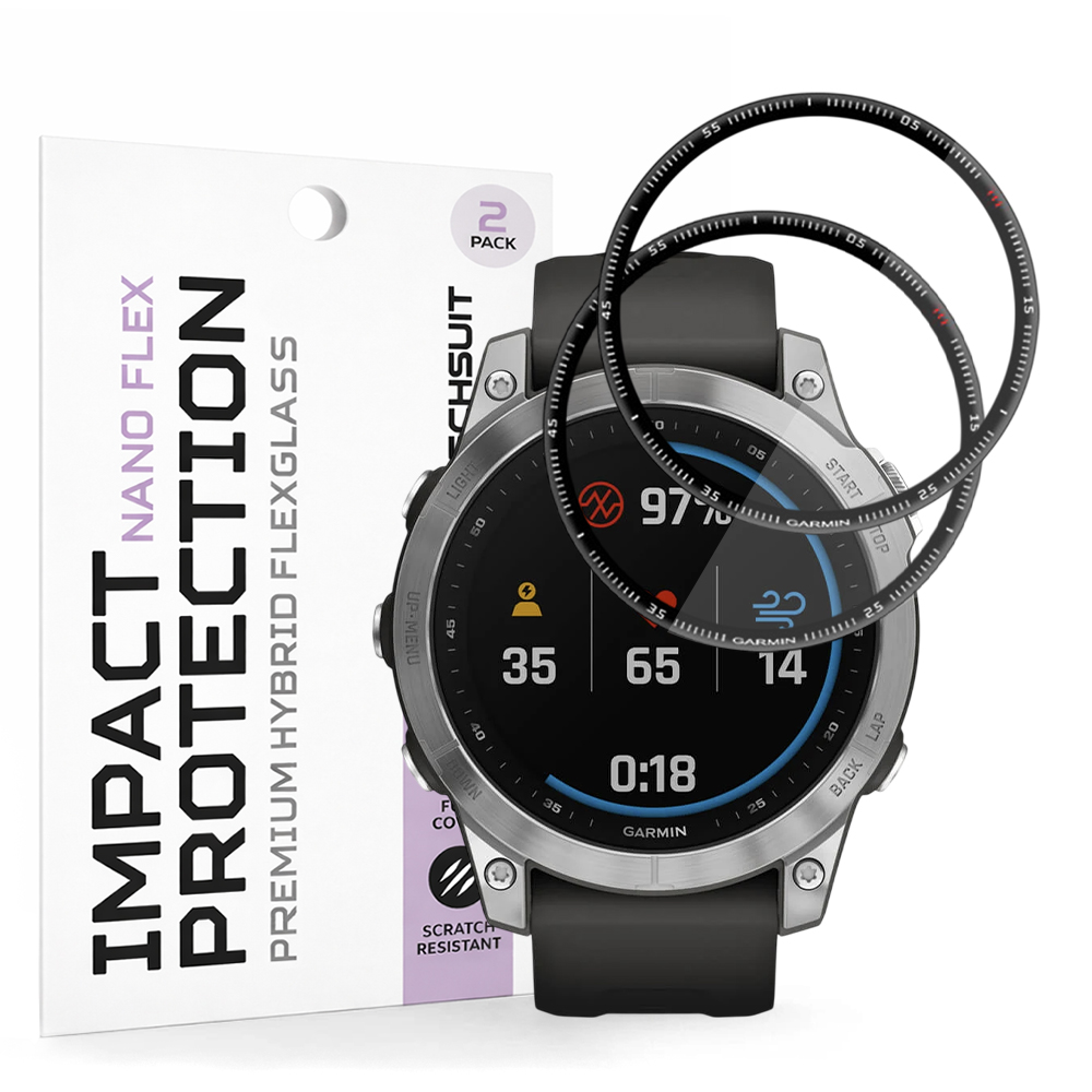 Levně Ochranná fólie Techsuit Nano Flex (2 ks) na Garmin Fenix 7 černá
